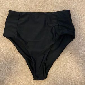high waisted black swimsuit bottoms. size small